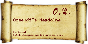 Ocsenás Magdolna névjegykártya
