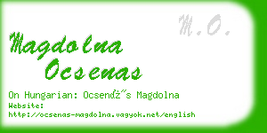 magdolna ocsenas business card